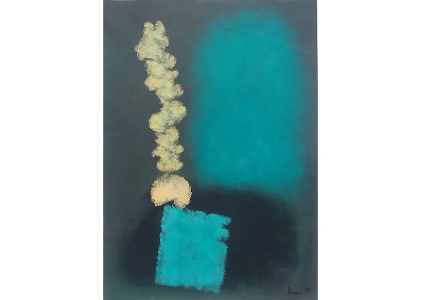 Fernando Picenni-1929年Bergamo生まれ。幼少時より絵画に目覚め、特に自然の形状を描くことに興味があり「沸き起こる感情をできる限り色付きのポエティックな絵画によって表したいと強く思う。彼にとっては描く対象がフリーサンプルのようにあふれ、抒情的なサインやイメージが転がっているようなものでしたいつでも描けるよう絵画道具を持ち歩き、実際にその作品は発展と充実をし続ける絵画による語彙でできた文集のようなものだった。彼は、ミラノの伝統的なJamaica Barに集う、Piero Manzoni,Enrico Castellani,Tancredi Parmeggianiら とも交流がある最後の偉人たちの一人でもあった。ミラノの主要ギャラリーのGalleria Annunciata, Grostetti Studio, Morone gallery, the Studio Falchiなどでも個展を開いた実績があり、もっとも重要なコレクターたちから称賛された。20世紀を代表するイタリア人画家の最も古いマイスターの一人でもある。